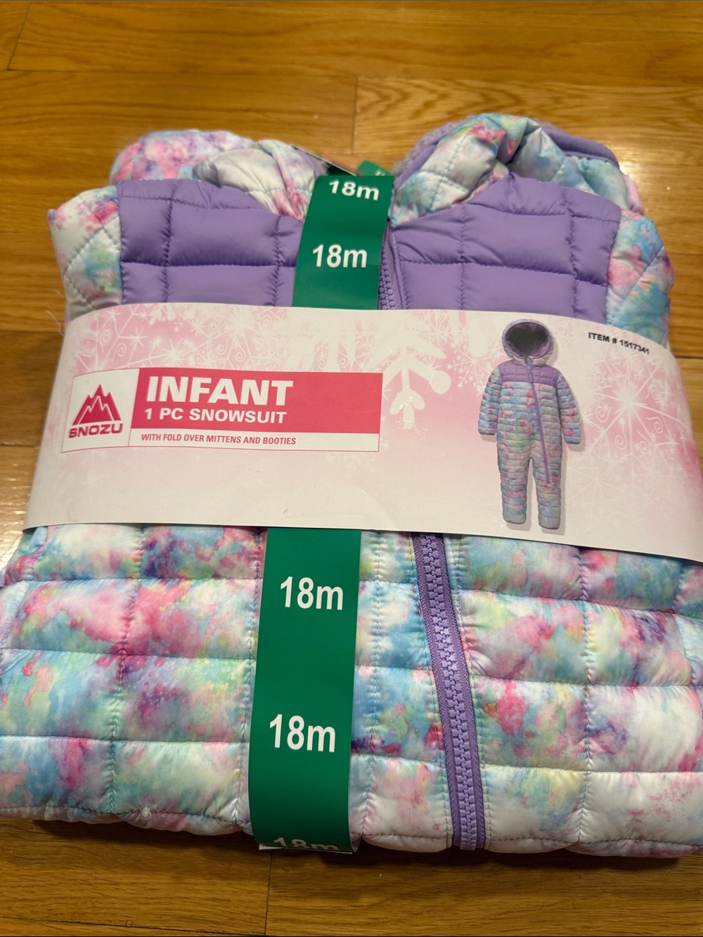 NWT Snozu girl 1 piece snowsuit size 18 months.